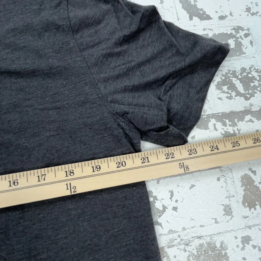 Champion Shirt Men Large Gray Blue Tee Spell Out Logo Basic Plain Adult Top - Picture 6 of 7